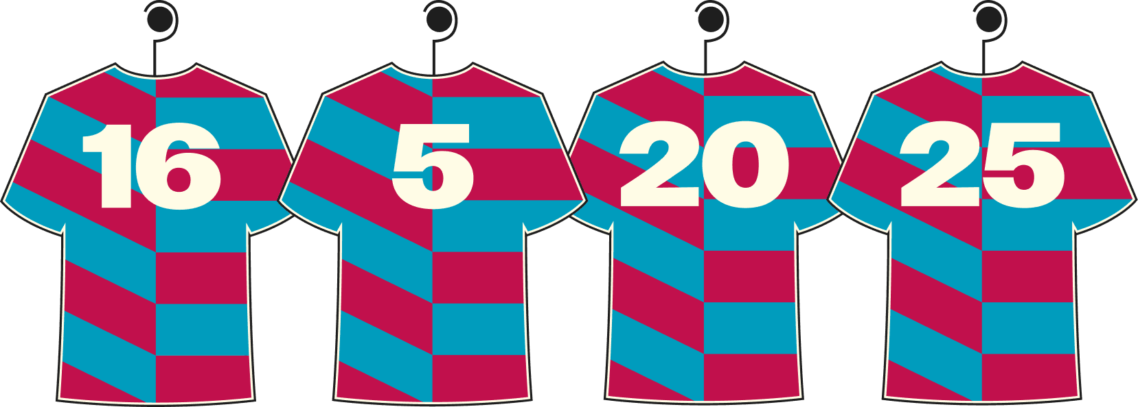 Shirts lineup on hangers, date 16/05/2025